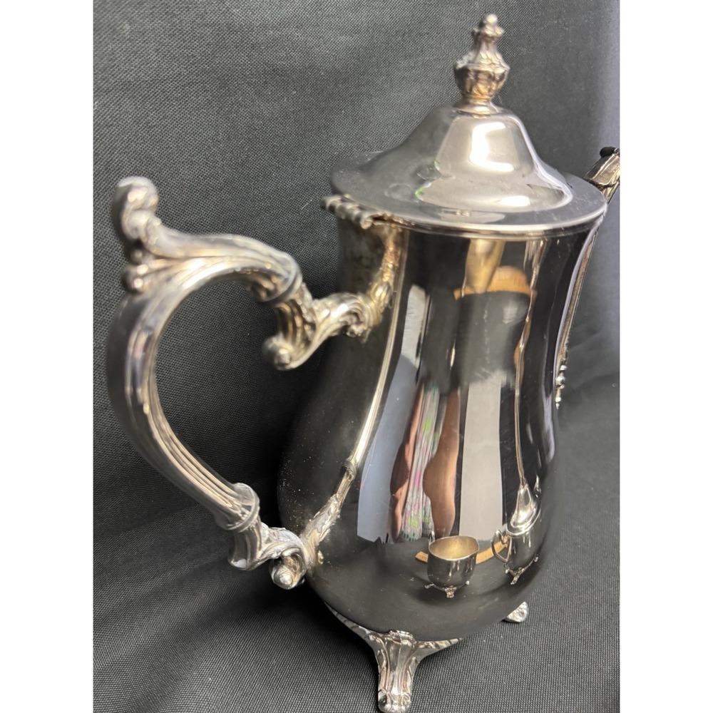 W.M.Rogers Silver Plated Coffee/Tea Pot Sugar Bowl With Lid & Creamer Set - Picture 6 of 13